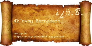 Árvay Bernadett névjegykártya