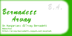 bernadett arvay business card